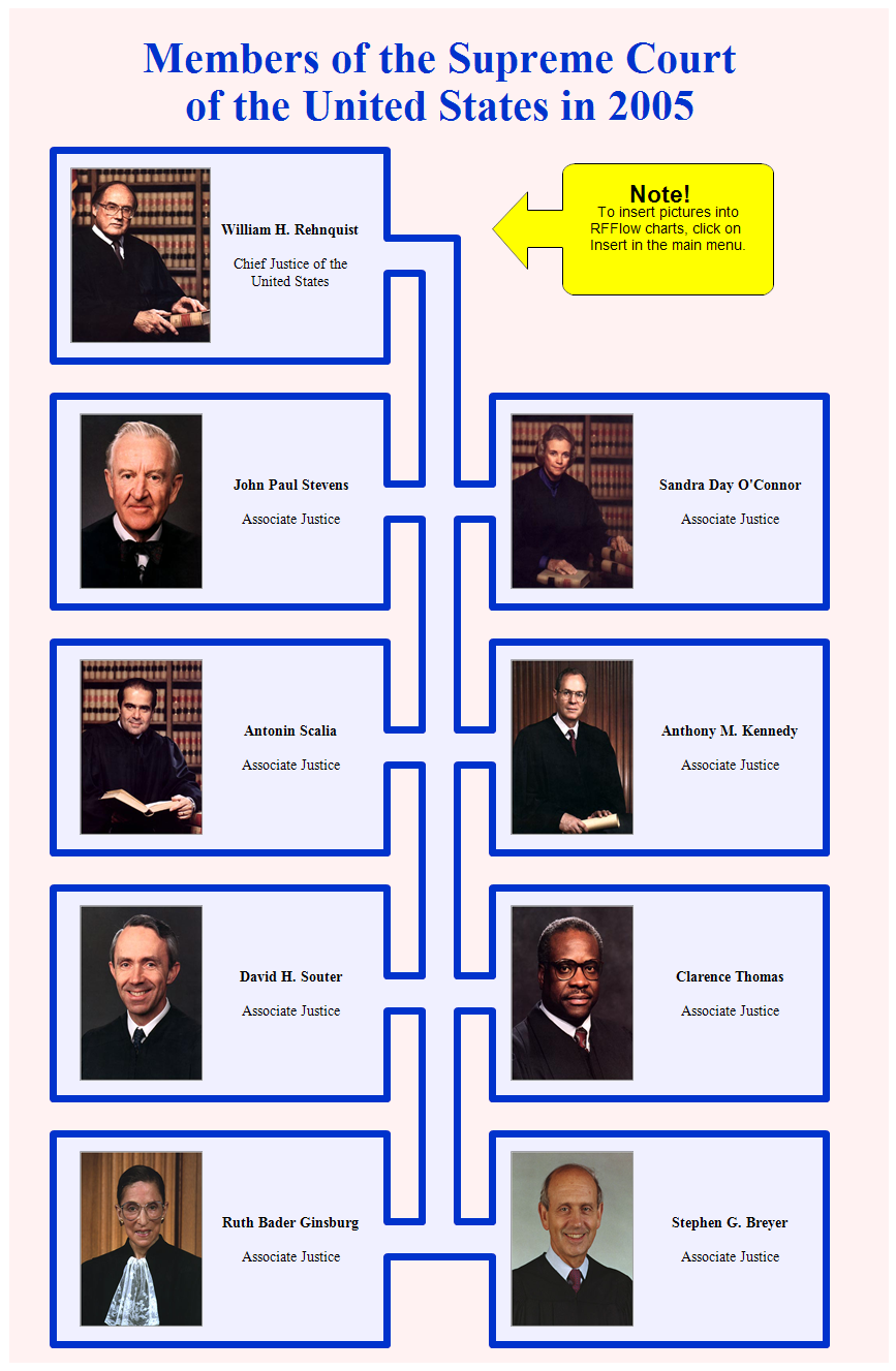Supreme Court Organization Chart for the year 2005